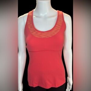 LUCY Sahara Sunset sculpting tank Size M padded bra Orangish Red Twisted back